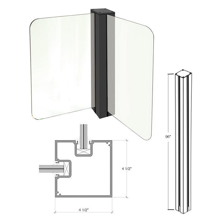 Windscreen Railing Base Plate Windscreen - Corner Posts