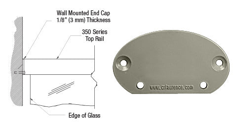 CRL 350 Series Wall Mount End Cap