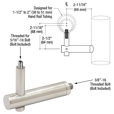 CRL Coastal Series Post Mounted Hand Rail Bracket