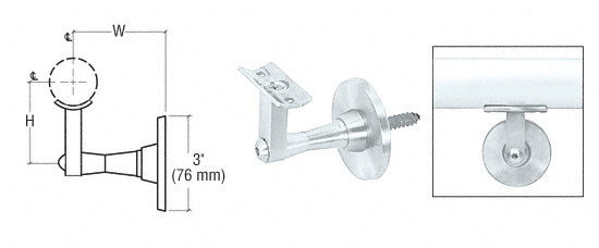 CRL Manhattan Series Wall Mounted Hand Rail Bracket