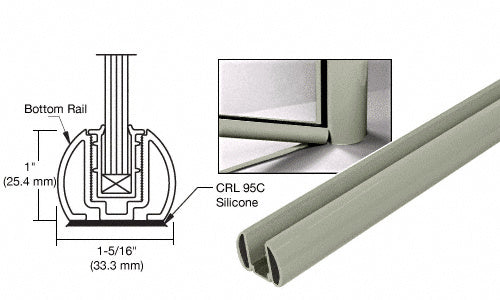 CRL 241" Bottom Rail Only for the Aluminum Windscreen System