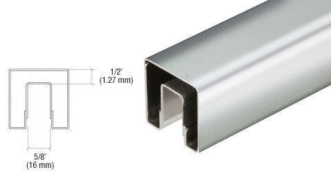CRL Stainless 1-1/2" Square Premium Cap Rail for 1/2" Glass - 120" Long