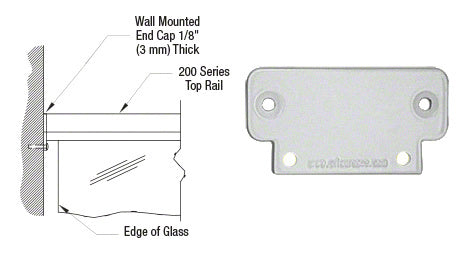 CRL 200 Series Wall Mount End Cap