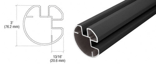 CRL AWS 3" Diameter Round 90 Degree Corner Post - 60"