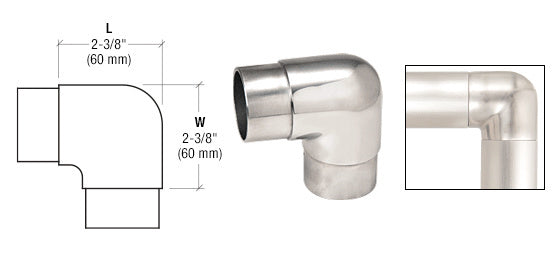 CRL Sharp Radius 90 Degree Corner for 2" Tubing