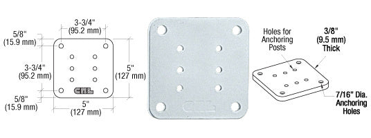 CRL 5" x 5" Square Base Plate