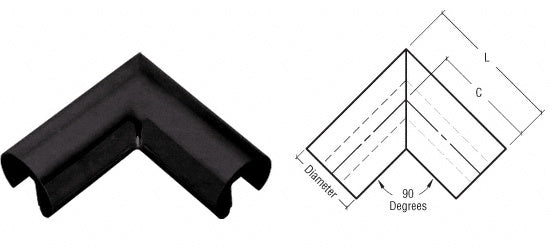 CRL 3" Diameter 90 Degree Horizontal Corner for 3/4" Glass Cap Railing