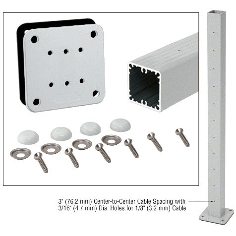 CRL 42" Surface Mount Cable Center Post Kit for 200, 300, 350, and 400 Series Rails