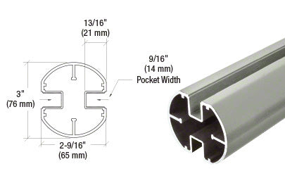 CRL AWS 3" Diameter Round 180 Degree Center or End Post - 241"