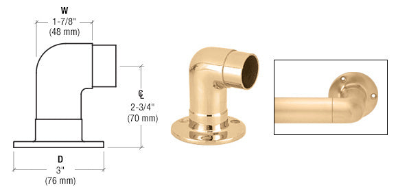 CRL Flush Wall Return for 1-1/2" Tubing