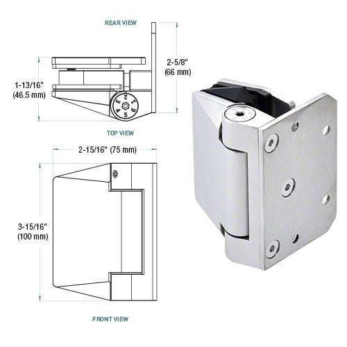 CRL Wall Mount Polaris 120 Series Soft Close Gate Hinge