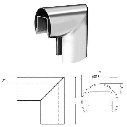 CRL 90 Degree Vertical Corners for 27/32" and 1-1/16" Laminated Glass Cap Railings *DISCONTINUED*