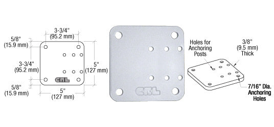 CRL 5" x 5" Offset Base Plate