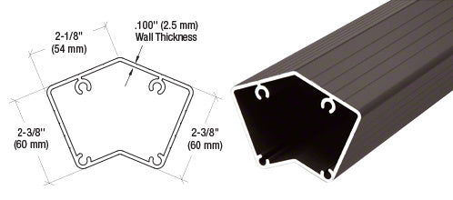 CRL 100 Series 42" 135 Degree Fascia Mount Post Only for 100 Series Rails