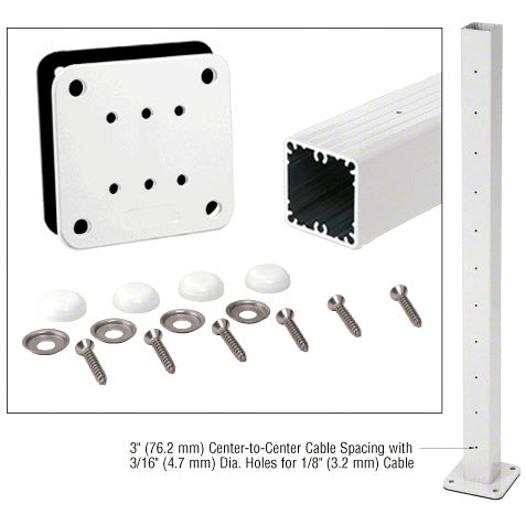 CRL 42" Surface Mount Cable Center Post Kit for 200, 300, 350, and 400 Series Rails