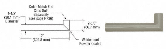 CRL Quick Connect Wall Hand Rail Return for 1-1/2" Diameter Tubing