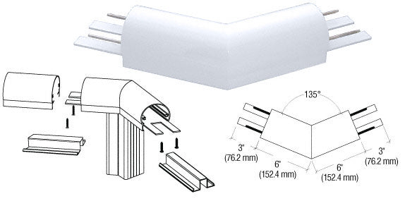 CRL 300 Series Top Cap 135º Corner