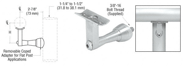 CRL Manhattan Series Post Mounted Hand Rail Bracket