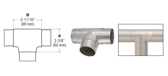 CRL Flush Tee for 2" Tubing