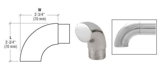 CRL 90 Degree Flush Angle End 1-1/2" Tubing