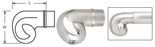 CRL End Scroll for 1-1/2" Tubing