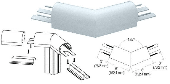 CRL 300 Series Top Cap 135º Corner