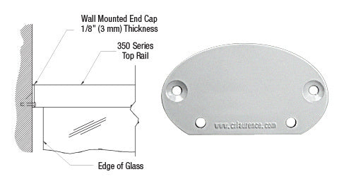 CRL 350 Series Wall Mount End Cap