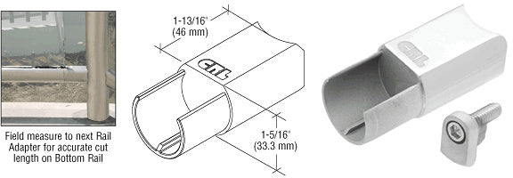 CRL 316 Stainless CRS Rail Adaptor for Level Bottom Rails