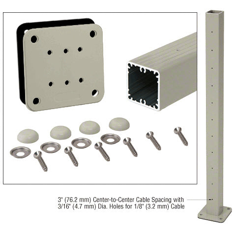 CRL 36" Surface Mount Cable Center Post Kit for 200, 300, 350, and 400 Series Rails