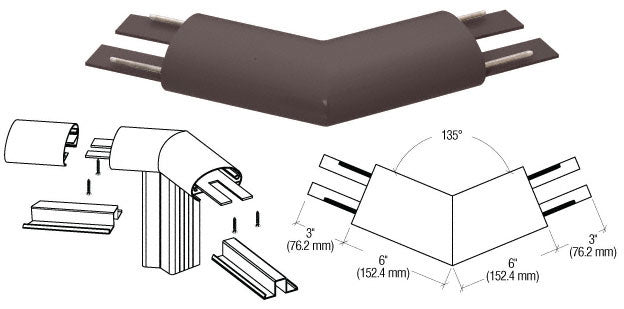 CRL 350 Series Top Cap 135º Corner