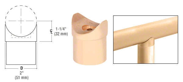 CRL Coped Perpendicular Collar for 2" Tubing