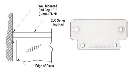 CRL 200 Series Wall Mount End Cap