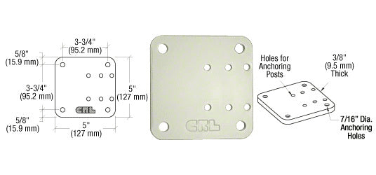 CRL 5" x 5" Offset Base Plate