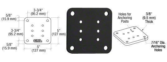 CRL 5" x 5" Square Base Plate