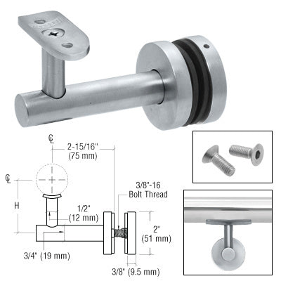 CRL Long Arm Malibu Series Glass Mounted Hand Rail Bracket