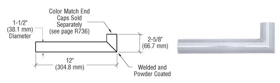 CRL Quick Connect Wall Hand Rail Return for 1-1/2" Diameter Tubing