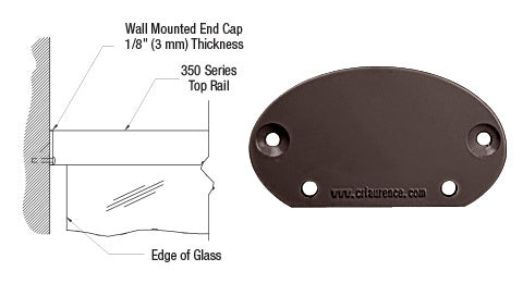 CRL 350 Series Wall Mount End Cap