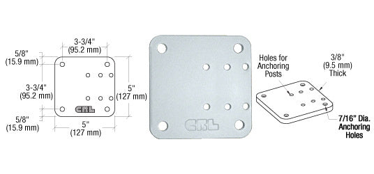 CRL 5" x 5" Offset Base Plate