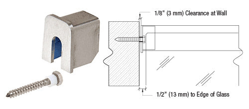 CRL 316 Stainless 11 Gauge Stabilizing End Cap for 1" x 1-5/16" Cap Rail