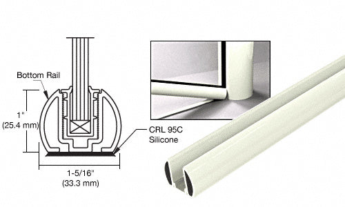 CRL 241" Bottom Rail Only for the Aluminum Windscreen System