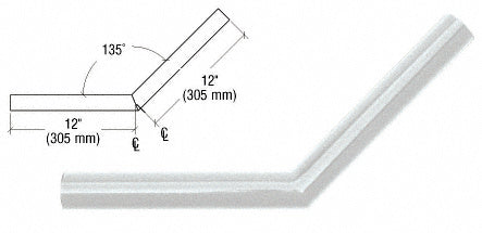 CRL Quick Connect 135º Corner for 1-1/2" Diameter Tubing