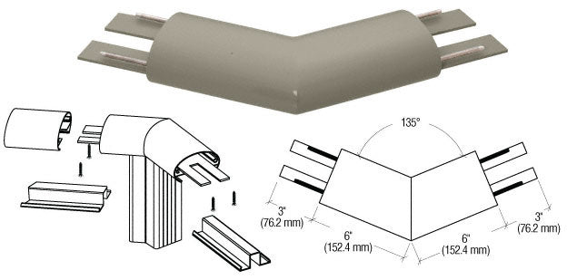 CRL 350 Series Top Cap 135º Corner