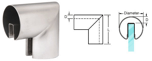 CRL 3-1/2" 90 Degree Vertical Corner for 1/2" or 5/8" Glass Cap Railing
