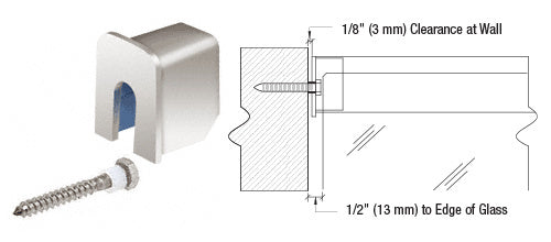 CRL 316 Stainless 11 Gauge Stabilizing End Cap for 1" x 1-5/16" Cap Rail