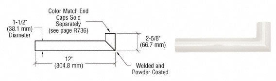 CRL Quick Connect Wall Hand Rail Return for 1-1/2" Diameter Tubing