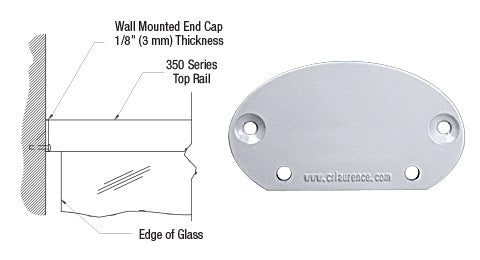 CRL 350 Series Wall Mount End Cap