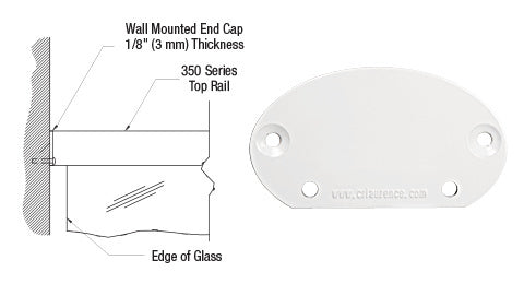 CRL 350 Series Wall Mount End Cap