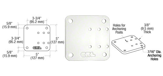 CRL 5" x 5" Offset Base Plate