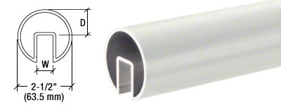 CRL 2-1/2" Extruded Aluminum Cap Rail for 1/2" or 5/8" Glass - 240"