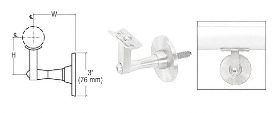 CRL Manhattan Series Wall Mounted Hand Rail Bracket